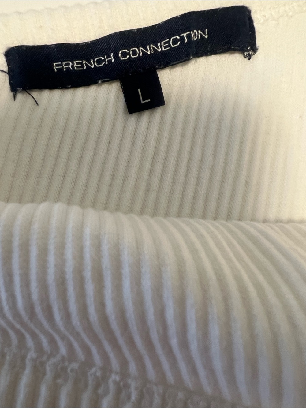 French Connection Cream One-Shoulder Ribbed Tank - Picture 4 of 9